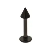 Black Anodized Titanium 14G Labret Monroe Cartilage Stud with Spike End