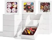 SLShePack 20 Pack Bakery Boxes 5x5x2 Inches Chocolate Covered Strawberries Boxes for 4 Mini Cake Boxes Cookies Macaron Boxes Pie Boxes Browines boxes