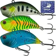 Pristis Fishing Lures for Freshwater & Saltwater, Sinking Vibe Lipless Crankbaits with Sharp Hooks, Jig Head Soft baits and Swim Jigs, Micro Blade Baits, Pre-Rigged Swimbaits Kit for bass Trout Pike