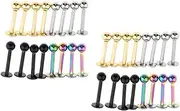 [Colaxi] 32Pc Steel Lip Earrings Bar Stud Jewellery 18G
