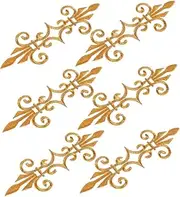 Angoily 6pcs Long Leaves Embroidered Applique Trim Fringe Patches for Wedding Costumes Iron Floral Embellishments for Vintage Clothing and DIY Craft Projects