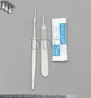 SCALPEL KNIFE HANDLES #3 #7 WITH 10 STERILE SURGICAL BLADES #10