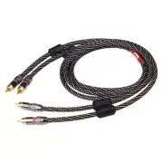 1pair Hi-Fi Amplifier OFC Stereo Audio Cable RCA to RCA Interconnect Cable