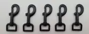 5 Piece Black Heavy Duty Swivel Snap Hook for Dog Leash Keychain Belt Clasp