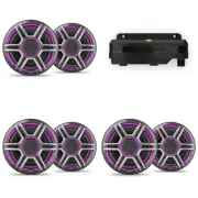 Garmin Fusion 3 Pairs Apollo AP-FL65SPG 6.5" LED Marine Speakers Sport Grills...