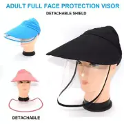 Adult Full Face Cover Visor Sun Hat With Detachable Shield Protection
