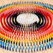 1200 Piece Dominoes Set for Kids, Colorful Dominos Tiles for Building, Stacking, Racing, Tumbling, Wood Domino with Box, Educational Toy