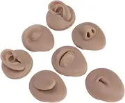ElgnAura Flexible Ear Nose Tongue Model, Silicone Piercing Practice Model with Soft Body Parts Simulation for Jewelry Display and Teaching Tool (Deep Skin Tone)