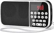 Digital AM FM Radio with Bluetooth 5.3,Small Transistor Radio with Best Reception,2000mAh Rechargeable Battery Operated Radio with 5W Speaker,TF Card USB MP3 Playback,3.5mm Earphone Jack,Flashlight