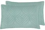 100% Premium Microfibre Tufted Standard Pillowcases - Set of 2 Luxurious Standard Pillow Cover with Elegant Design - Sage