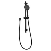 ACA Bath 3-MODE Round Handheld Shower Head On Rail Wall Connector 1.5m PVC Hose Black WELS