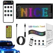 Car Window LED Display, Text Pattern Display, App Control Car Window LED Display, Car LED Panel, Flexible LED Screen, Text Pattern Animation Flexible LED Display for Car Party Wedding 10x35cm