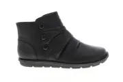 Clarks Janice Verna Leather 26138411 Womens Black Wide Casual Dress Boots 6