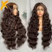 Light Brown Synthetic LaceWig Long LooseWave 13x4 Lace Frontal Hair Wig BabyHair