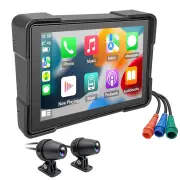 5 Inch Motorcycle Touchscreen Wireless Carplay Player DVR Android Front Rear Dual Camera bluetooth IP66 Waterproof with