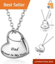 Elegant Heart-Shaped Cremation Urn Necklace - 21-Inch Chain & Gift Box Included