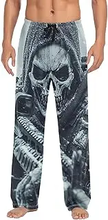 [XYMZR] Skeleton Winter Warrior Men's Pajama Bottoms Lounge Pajama Pants Sleep Bottoms with Pockets for Men S