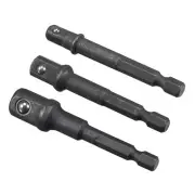 3Pack 1/4 Hex 1/4 1/2 3/8 inch Square Drive Impact Driver Socket Adaptor Set