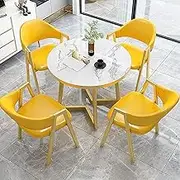 ZYZSY Small Conference Room Negotiation Table Sets, Small Conference Room Tables, Leisure Area Home Balcony Small Round Table, for Lounge, Living Room(Yellow)