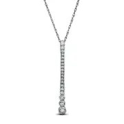 0.25 CT. T.W. Natural Diamond Graduated Drop Pendant in 14K White Gold