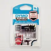 DYMO GENUINE D1 Durable Label Tape White on Black 12mm x 3m 1978365