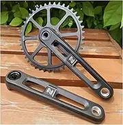 Bike Crankset, Hollow Integrated Aluminum Alloy Road Bikes Crankset 165mm GXP Crank Arm Set 40/42/44/46/48/50T Round Single Chainring Crank Set