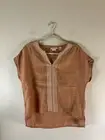 House of Harlow 1960 Orange linen 100% Linen Boho Short Sleeve Size Small NWT