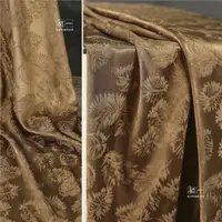 在飛比找ETMall東森購物網優惠-金棕色楓葉立體肌理提花連衣裙漢服布料旗袍中國風服裝設計師面料