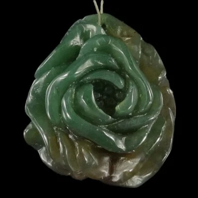 BF07506# Hand Carved Peony flower Multi-color Agate Pendant Bead Gemstone