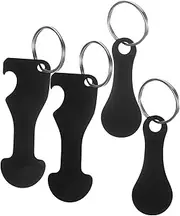 [SAFIGLE] 4 pcs Metal Shopping Trolley Tokens with Keychains Portable Cart Tokens for Supermarket Use Unique Design for Easy Insertion and Removal Durable and Safe for Everyday Shopping