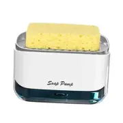 Kitchen Dish Soap Dispenser with Sponge Holder, 2021 ABS+PC Transparent White 2