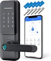 Smart Lock, Smart Door Handle, Fingerprint, Keyless Entry Door Lock with Handle
