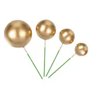 Golden Ball Cake Decoration Birthday Decorations Insert Toppers Creative Balls