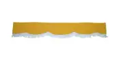 Decorative Yellow Windshield Curtain with White Fringes for Renault Trucks