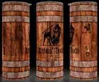 30oz Buffalo Trace Bourbon Whiskey Wood Barrel Cup Mug Tumbler with lid & straw