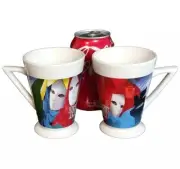 2 New Retired DISARONNO AMARETTO COFFEE MUGS Mardi Gras Carnival of Venice 8oz