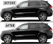 SlickMod Chrome Delete Blackout Vinyl Overlay for 2011-2021 Jeep Grand Cherokee Window Trim (Gloss Black)