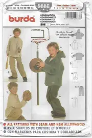 F11 BURDA 9860: BOYS TOP AND PANTS SIZE 7-14 SEWING PATTERN