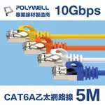 POLYWELL CAT6A 超高速乙太網路線 S/FTP 10GBPS 5M