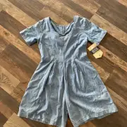 Vintage Bill Blass Blue Denim Romper, size 6 New Old stock Made In USA