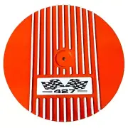 Big Block Chevy 427 Flag Logo- 14" Round Air Cleaner Kit - Orange - ANSEN USA