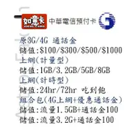 在飛比找蝦皮購物優惠-中華電信 如意卡 預付卡門號-代儲值服務