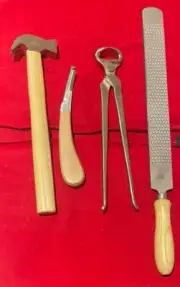 Farrier Tools Kit, Hoof Trimming Set, Nipper, Rasp, Hammer, Hoof Knife