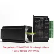 Stepper Motor 57BYG250H 2.8 N.m Length 112mm+ Microstep Driver DM542 4.2A 20-50V