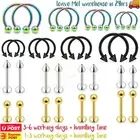 8PCS Surgical Steel Lip Rings Snake Bite Labret Barbell Tragus Helix Piercing