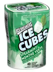 Ice Breakers Ice Cubes Spearmint Sugar Free Gum, 40pc, 91g