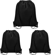 Jindizi 3Pcs Drawstring Backpack Bulk Drawstring Bag Nylon Cinch Sack Backpack Bag,Drawstring Bag String Backpack Bulk Tote Sack Cinch Bag Sport Bag Nylon Draw String Sport Bag（Black）