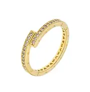 NEW 100% Authentic PANDORA Gold Sparkling Overlapping Stackable Ring 169491C01
