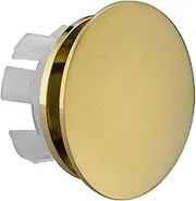 Orhemus Solid Brass Sink Overflow Cap Round Hole Cover for Bathroom Basin, Brushed Brass Gold Finished