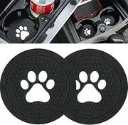BukNikis Car Cup Holder Coasters-Car Interior Accessories 2.75 inch Silicone Anti Slip Cute Dog Paw Car Coaster -Universal (Pack of 2)